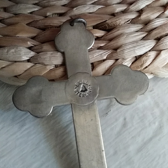 Vintage Native American Navajo Sterling & Turquoise Cross Pendant - Picture 7 of 8